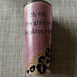 Personalized “Colleen” Pink Sparkle Leopard Epoxy Tumbler